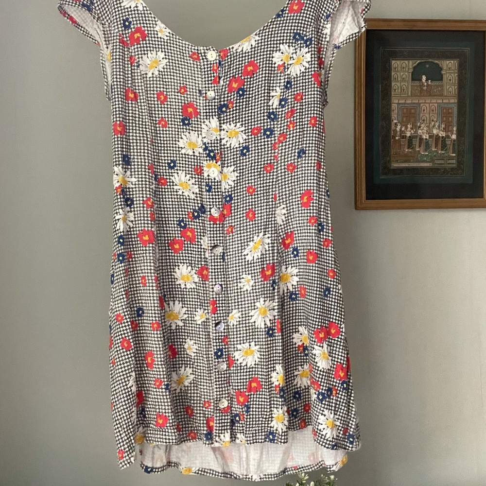 GINGHAM FLORAL DRESS